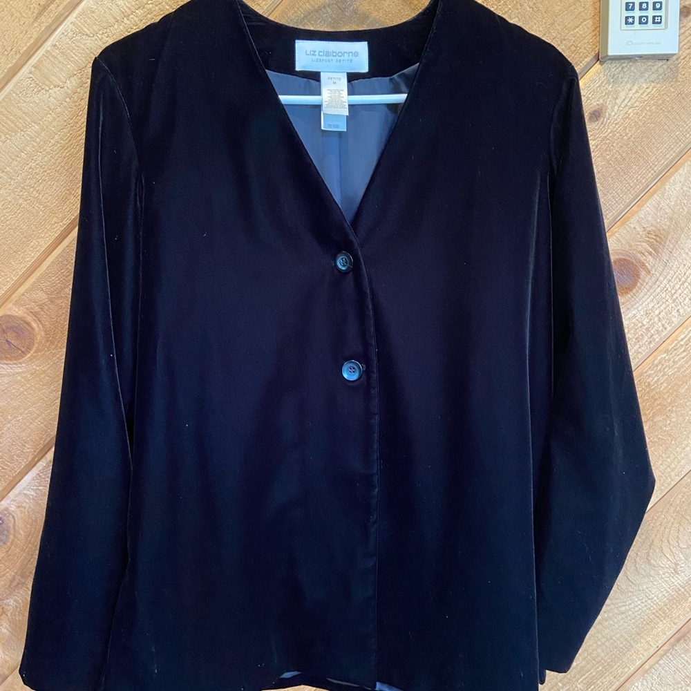 Liz Claiborne Black Velvet Jacket
